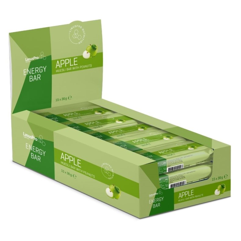 LinusPro Energy Bar Apple - 36g - 15 stk