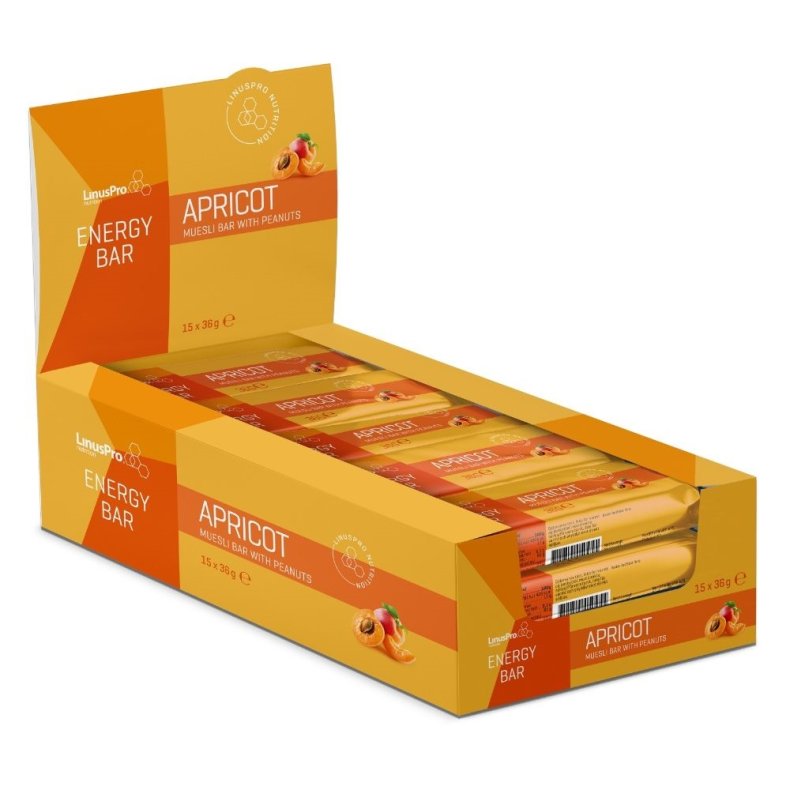 LinusPro Energy Bar Apricot - 36g - 15 stk