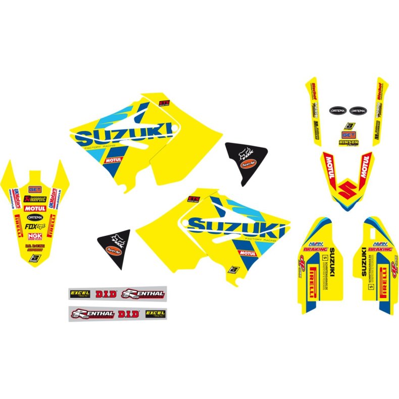 Blackbird Racing Replica Team Suzuki KSRT 2022 Graphics Kit With Seat Cover